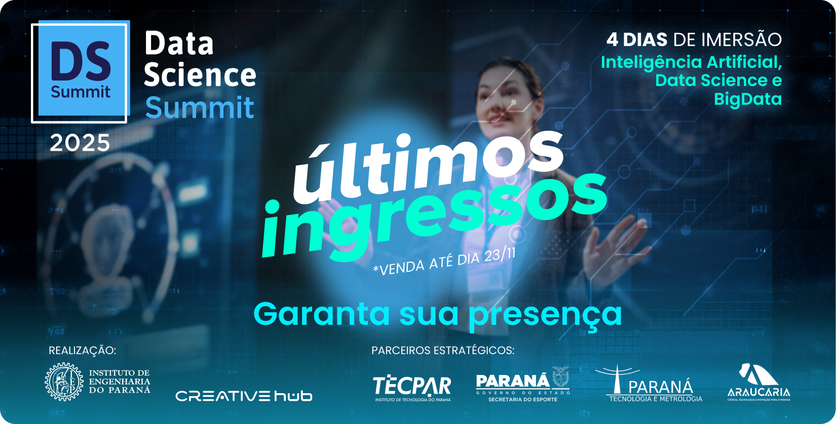Últimos ingressos para o Data Science Summit 2025 — garanta o seu antes do dia 23/11!