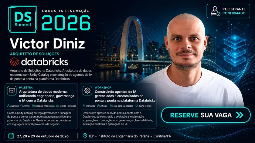 Victor Diniz traz a arquitetura de dados da Databricks ao DSSBR 2026