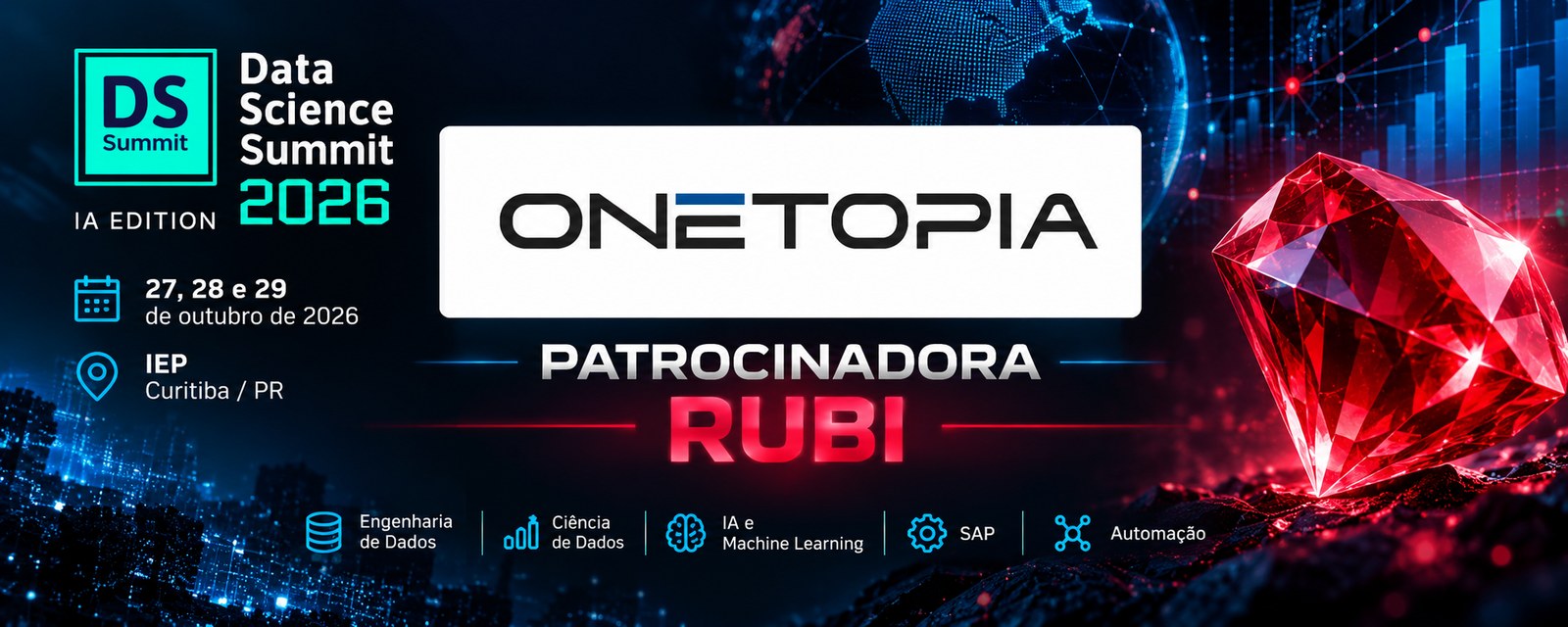Arquitetura de dados Enterprise e governança IA - Estande Onetopia no DSSBR 2026